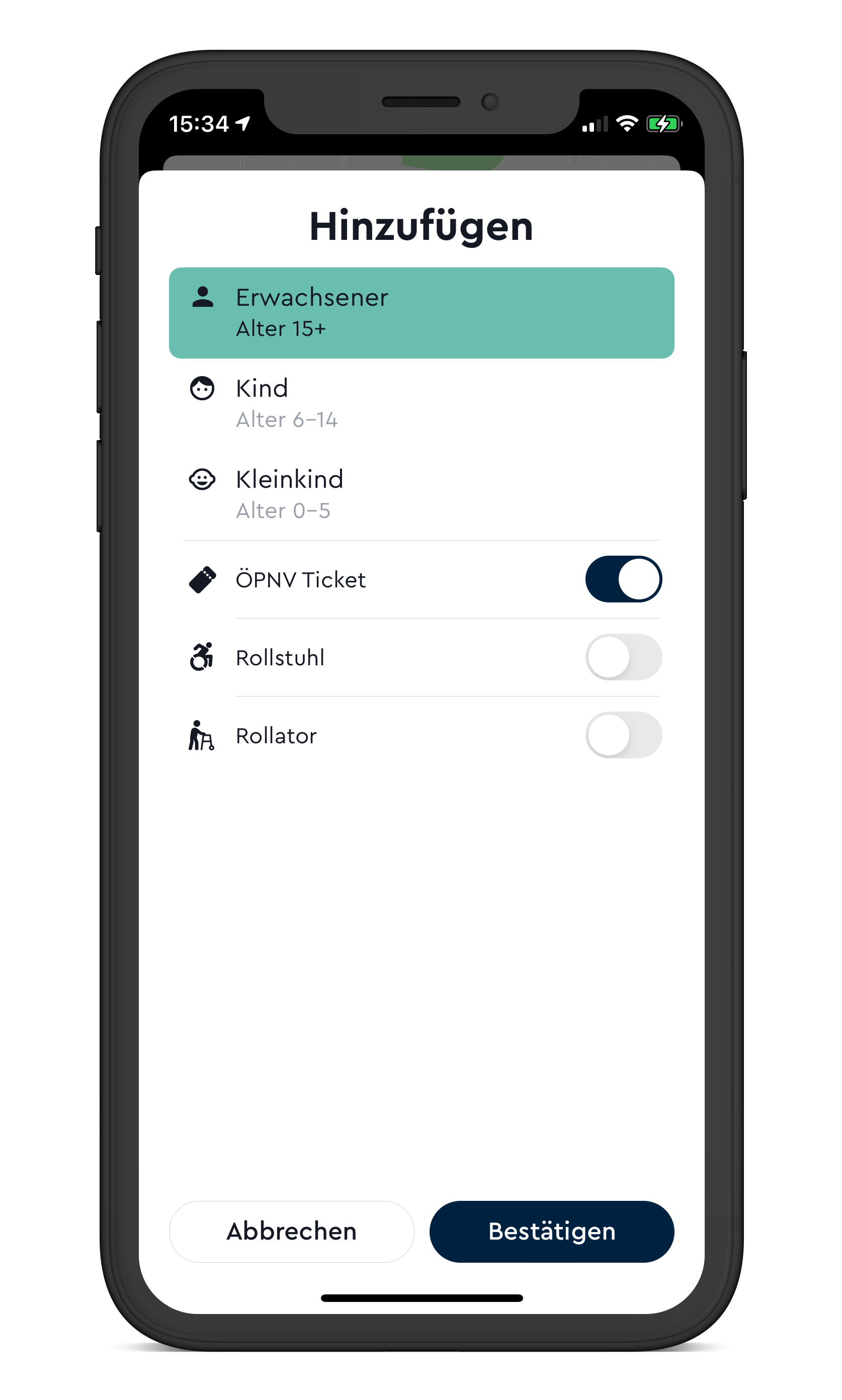 Imagem Móvel HeinerLiner App Passageiro Detalhes