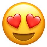 Emoji avec des yeux en forme de cœur