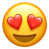 Emoji with heart eyes